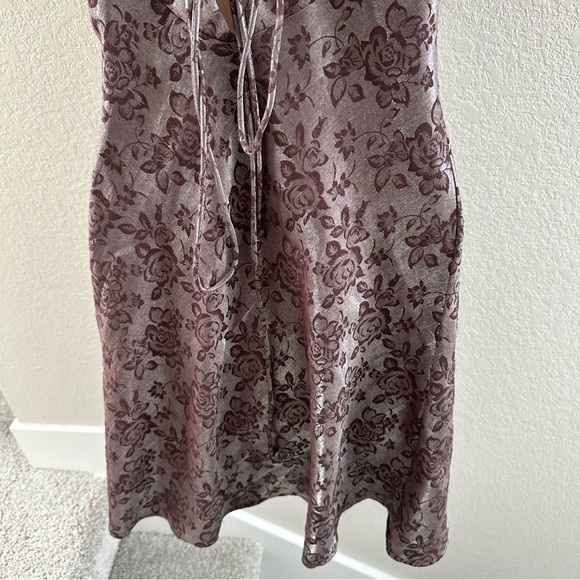 Vintage Floral Metallic Sheath Mini Dress by Jump - Picture 4 of 11